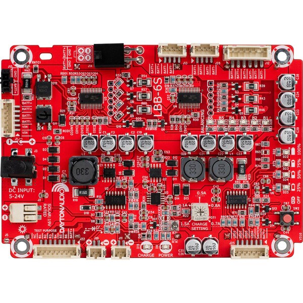 Main product image for Dayton Audio LBB-6S 25 VDC 6 x 18650 Battery Holder/Charger Board 325-216